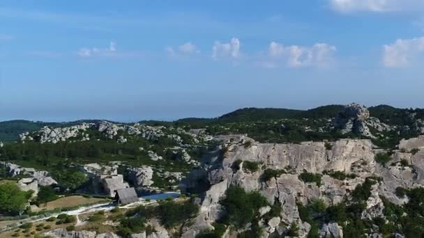 Pueblo Les Baux Provence Bouches Rhone Francia Desde Cielo — Vídeo de stock