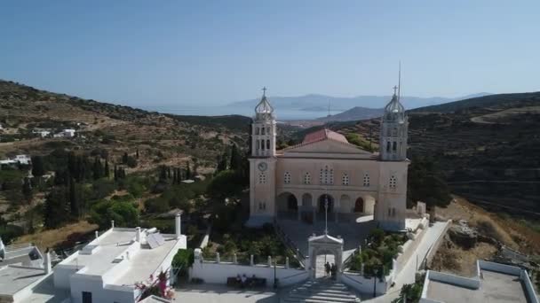 Χωριό Των Λευκών Στην Πάρο Στις Κυκλάδες Από Τον Ουρανό — Αρχείο Βίντεο