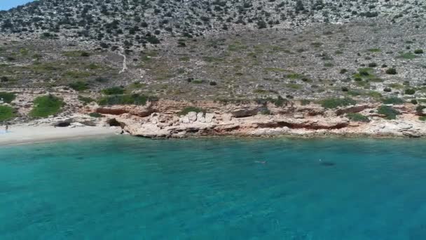 Mylopotas Sur Île Ios Dans Les Cyclades Grèce Vue Ciel — Video