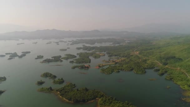 Vang Vieng Απόθεμα Νερού Στο Λάος Δει Από Τον Ουρανό — Αρχείο Βίντεο