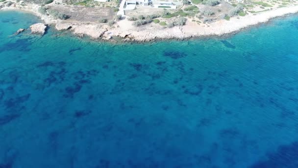 Yunanistan Kiklad Adasındaki Naxos Adasındaki Aliko Plajı Gökyüzünden Görüldü — Stok video