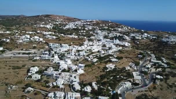 Desa Apollonia Pulau Sifnos Cyclades Yunani Dari Langit — Stok Video