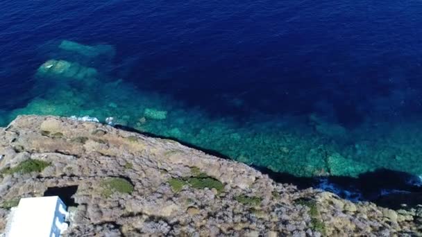 Sifnos Adasındaki Kastro Sifnou Plajı Yunanistan Tepegöz Manzaralı — Stok video