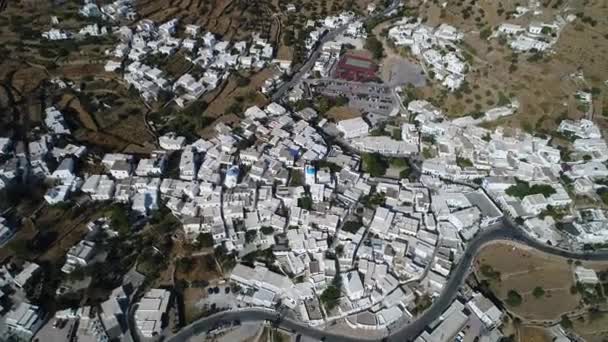 Apollonia Dorf Auf Der Insel Sifnos Den Kykladen Griechenland Luftaufnahme — Stockvideo