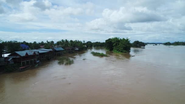 Güney Laos Taki Don Det Yakınlarında Gökyüzünden Görünen 4000 Ada — Stok video