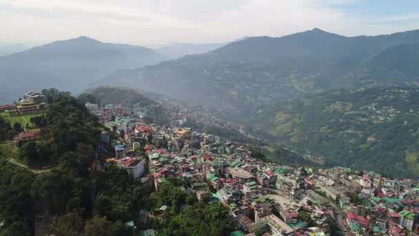 Gangtok City Sikkim India Seen Sky — Stock Video