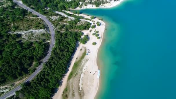 Lago Sainte Croix Parque Natural Regional Verdon França Partir Céu — Vídeo de Stock