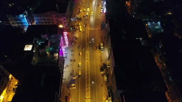 New Delhi Kaupunki Yöllä Intiassa Taivaalta Katsottuna — kuvapankkivideo
