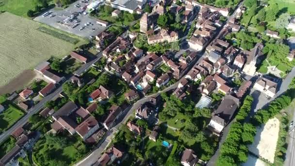 Das Dorf Siorac Perigord Frankreich Vom Himmel Aus Gesehen — Stockvideo