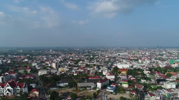 Vientiane Stad Laos Sett Från Himlen — Stockvideo