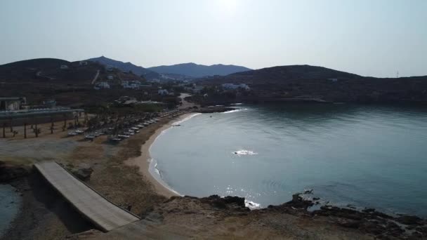 Pantai Magganari Pulau Ios Cyclades Yunani Terlihat Dari — Stok Video