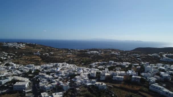 Villaggio Apollonia Sull Isola Sifnos Nelle Cicladi Grecia Dal Cielo — Video Stock