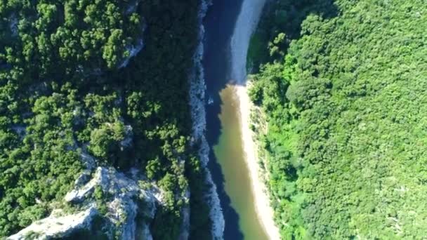 Kloven Van Ardeche Frankrijk Gezien Vanuit Lucht — Stockvideo