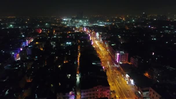 Miasto New Delhi Nocą Indiach Widziane Nieba — Wideo stockowe