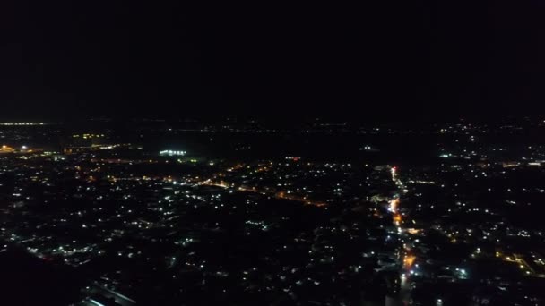 Vientiane Kota Laos Pada Malam Hari Terlihat Dari Langit — Stok Video