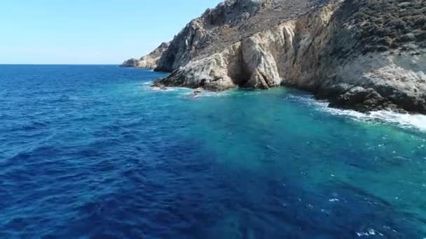 Psili Ammos Praia Ilha Serifos Nas Cíclades Grécia Visto Céu — Vídeo de Stock