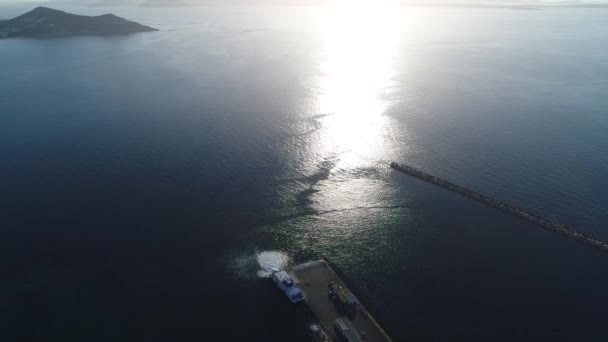 Puerto Chora Isla Naxos Las Cícladas Grecia Vista Aérea — Vídeo de stock