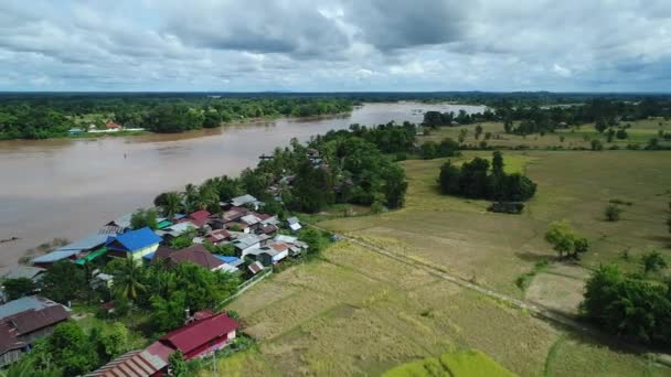 000 Ostrovů Poblíž Don Det Jižním Laosu Viděných Oblohy — Stock video