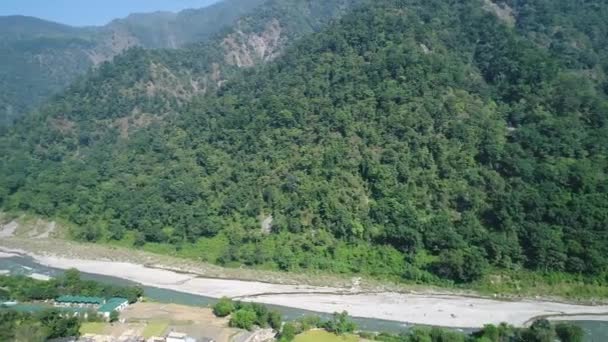 Rivière Ganges Près Rishikesh État Uttarakhand Inde Vue Ciel — Video