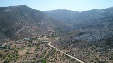 Yunanistan 'ın Kiklad adasındaki Ios adasındaki Mylopotas gökyüzünden görüldü