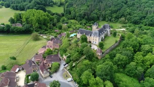 Village Saint Cyprien Périgord France Vue Ciel — Video