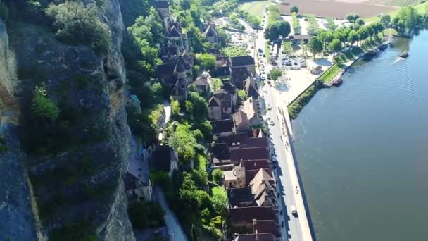 Village Roque Gageac Périgord France Vue Ciel — Video