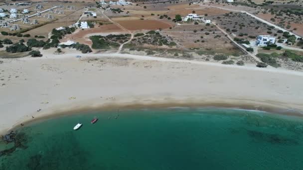 Aliko Strand Sziget Naxos Cikládok Görögországban Égből — Stock videók