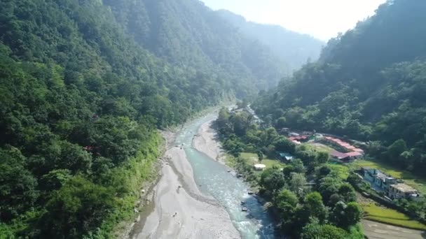 Rivière Ganges Près Rishikesh État Uttarakhand Inde Vue Ciel — Video