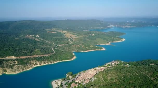 Lake Sainte Croix Verdon Regional Natural Park Frankrike Från Himlen — Stockvideo