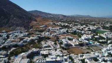Ville de Santorin sur l'île de Santorin dans les Cyclades en Grèce vue du ciel
