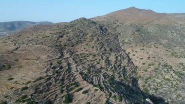 Yunanistan 'ın Kiklad adasındaki Ios adasındaki Mylopotas gökyüzünden görüldü