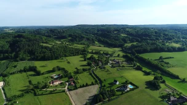 Pueblo Siorac Perigord Francia Visto Desde Cielo — Vídeo de stock