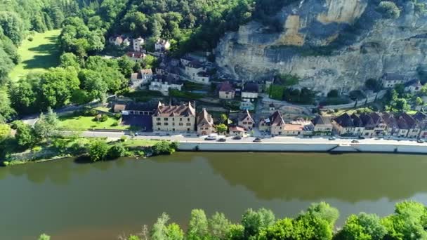 Деревня Рок Гажак Перигорде Франции Видимая Неба — стоковое видео