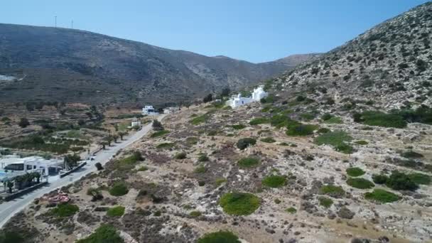 Milopotas Isla Ios Las Cícladas Grecia Vistas Desde Cielo — Vídeo de stock