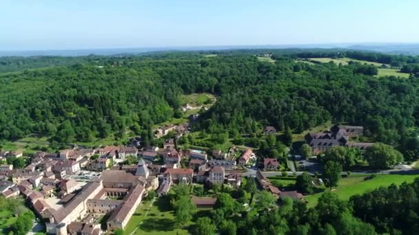 Villaggio Buisson Cadouin Perigord Francia Visto Dal Cielo — Video Stock