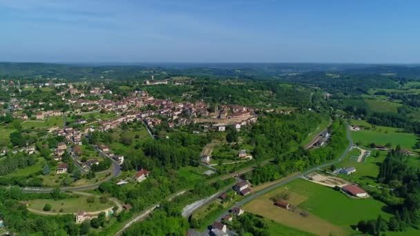 Belves Village Perigord France Seen Sky — Stock Video