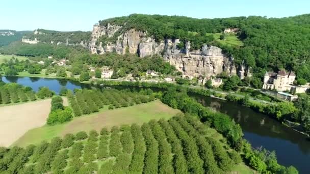 Wioska Roque Gageac Perigord Francji Widziana Nieba — Wideo stockowe