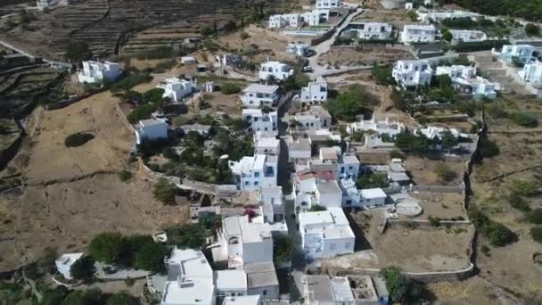 Pueblo Lefkes Isla Paros Las Cícladas Grecia Desde Cielo — Vídeos de Stock