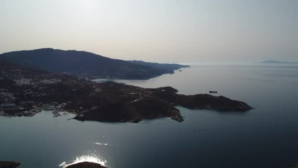 Desa Koubara Pulau Ios Terlihat Dari Langit — Stok Video