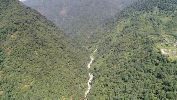 Yuksom Χωριό Sikkim Κατάσταση Στην Ινδία Δει Από Τον Ουρανό — Αρχείο Βίντεο