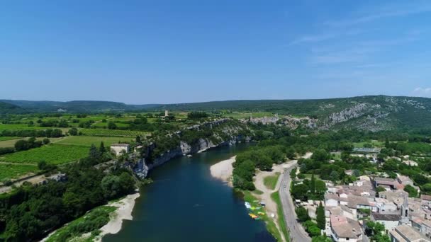 Las Gargantas Del Ardeche Francia Vistas Desde Cielo — Vídeo de stock