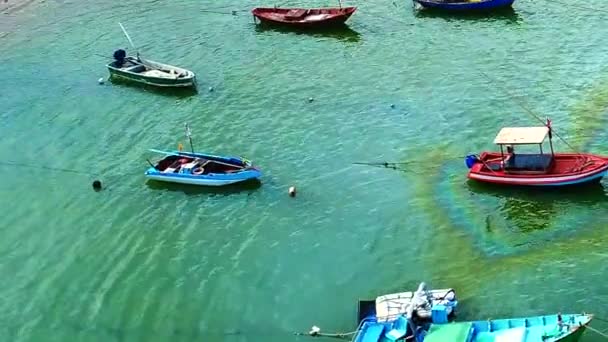 Bateaux Pêcheurs Phla Ban Chang Thaïlande Ciel — Video