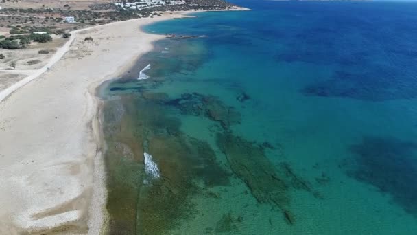 Playa Aliki Isla Naxos Las Cícladas Grecia Visto Desde — Vídeo de stock