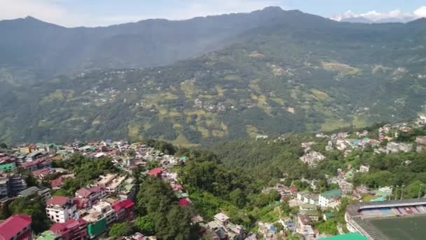 Gangtok Cidade Sikkim Índia Visto Céu — Vídeo de Stock