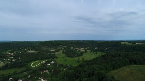 Village Saint Cyprien Perigord Frankrike Sett Från Himlen — Stockvideo