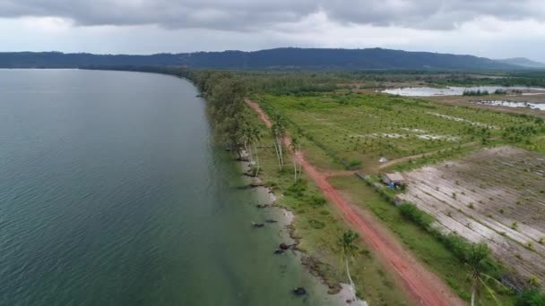 Pueblo Pesquero Cerca Sihanoukville Camboya Visto Desde Cielo — Vídeo de stock