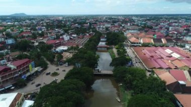Kamboçya 'daki Siem Reap şehri gökyüzünden görüldü