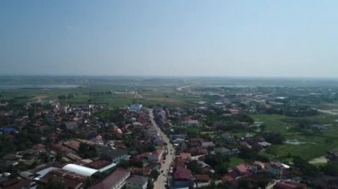 Laos 'taki Vientiane şehri gökyüzünden görüldü.