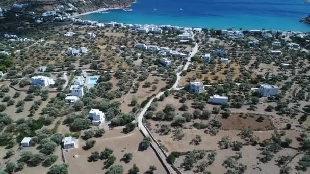 Platis Aldeia Ilha Sifnos Nos Ciclades Grécia Vista Aérea — Vídeo de Stock