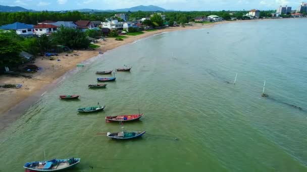 Bateaux Pêcheurs Phla Ban Chang Thaïlande Ciel — Video